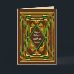 Birthday Husband Masculine Abstracte bruine kaart<br><div class="desc">Uniek abstract wenskaart in geometrische vorm,  ideaal voor mannen. Veel rubrieken waaruit je kunt kiezen.</div>