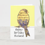 Birthday Husband Musician Fun Music Note Bird Kaart<br><div class="desc">Birthday Greeting Husband for Musicain with Fun Music Note Bird</div>