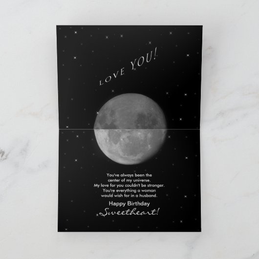 Birthday- HUSBAND- STARS/UNIVERSE Kaart (Binnen)