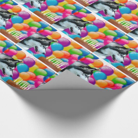 Birthday Husky Cadeaupapier (Hoek)