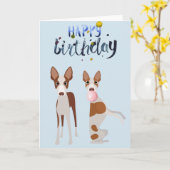 Birthday Ibizan Hound Dog Animal Bubble Gum Kaart (Gele Bloem)