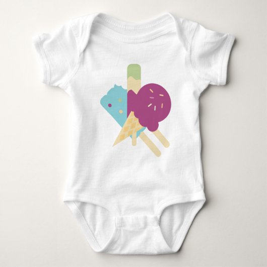 Birthday Ice Cream Baby Romper (Voorkant)