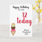 Birthday Ice Cream-ballonnen bewerken AGE Kaart (Gele Bloem)