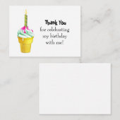 Birthday Ice Cream Bedankt kaarten Notitiekaartje (Voorkant / Achterkant)