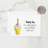 Birthday Ice Cream Bedankt kaarten Notitiekaartje (Voorkant / Achterkant in situ)