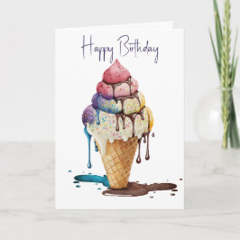 Birthday Ice Cream Cone Kaart