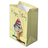 Birthday Ice Cream Cone Medium Cadeauzakje (Voorkant Gekanteld)