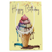 Birthday Ice Cream Cone Medium Cadeauzakje (Voorkant)