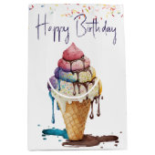Birthday Ice Cream Cone Medium Cadeauzakje (Voorkant)