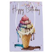 Birthday Ice Cream Cone Medium Cadeauzakje (Voorkant)