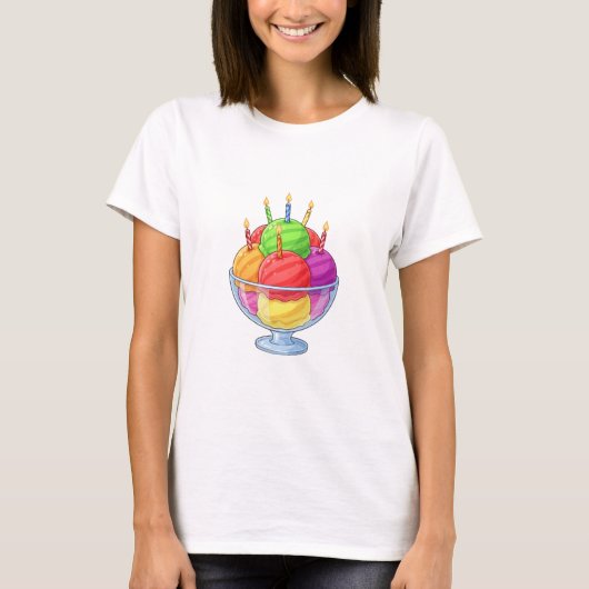 Birthday Ice Cream Sundae T-shirt (Voorkant)