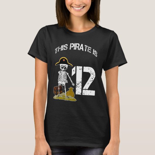 Birthday idea voor jongens skelet pirate 3 t-shirt (Voorkant)