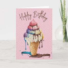 Birthday ijsklok op pooldots kaart