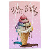 Birthday ijsklok op pooldots medium cadeauzakje (Voorkant)