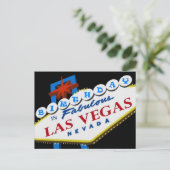 BIRTHDAY IN Fabulous Las Vegas Briefkaart BLUE (Staand voorkant)