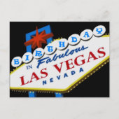 BIRTHDAY IN Fabulous Las Vegas Briefkaart BLUE (Voorkant)