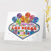 BIRTHDAY IN FABULOUS LAS VEGAS KAART (Gele Bloem)