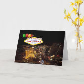BIRTHDAY in Fabulous Las Vegas Kaart (Gele Bloem)