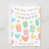 Birthday inval met ballon en cadeauuitnodiging kaart (Achterkant)