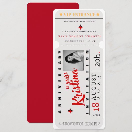 BIRTHDAY-INVITATIE AANKONDIGING (Voorkant / Achterkant)