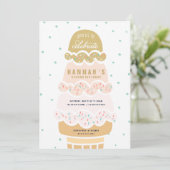 BIRTHDAY-INVITATIE - ICE CREAM CONE SCOOPS KAART (Staand voorkant)