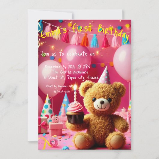 BIRTHDAY-INVITATIE KAART (Voorkant)