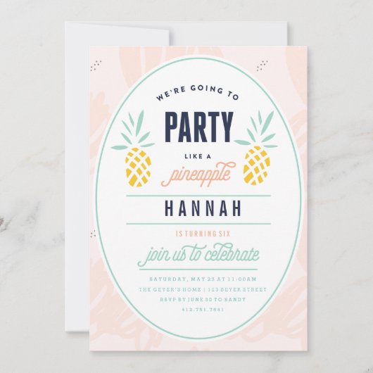 BIRTHDAY-INVITATIE - PARTIJ ALS EEN PINEAPPEL KAART (Voorkant)