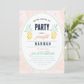 BIRTHDAY-INVITATIE - PARTIJ ALS EEN PINEAPPEL KAART (Staand voorkant)