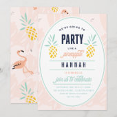 BIRTHDAY-INVITATIE - PARTIJ ALS EEN PINEAPPEL KAART (Voorkant / Achterkant)