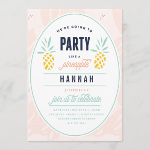 BIRTHDAY-INVITATIE - PARTIJ ALS EEN PINEAPPEL KAART