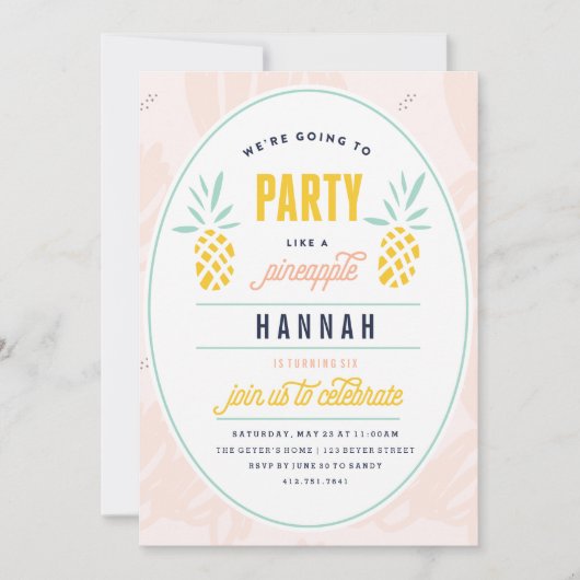 BIRTHDAY-INVITATIE - PARTIJ ALS EEN PINEAPPEL KAART (Voorkant)