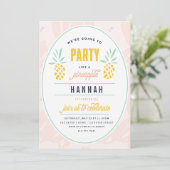 BIRTHDAY-INVITATIE - PARTIJ ALS EEN PINEAPPEL KAART (Staand voorkant)