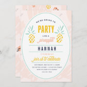 BIRTHDAY-INVITATIE - PARTIJ ALS EEN PINEAPPEL KAART (Voorkant / Achterkant)