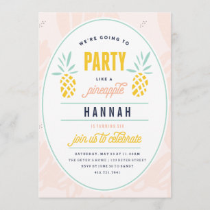 BIRTHDAY-INVITATIE - PARTIJ ALS EEN PINEAPPEL KAART