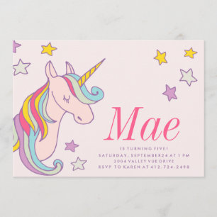 BIRTHDAY-INVITATIE VAN MAGISCHE UNICORN KIDS KAART