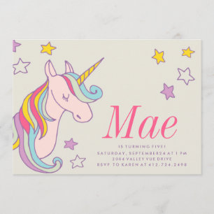 BIRTHDAY-INVITATIE VAN MAGISCHE UNICORN KIDS KAART