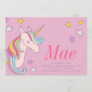 BIRTHDAY-INVITATIE VAN MAGISCHE UNICORN KIDS KAART