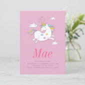 BIRTHDAY-INVITATIE VAN MAGISCHE UNICORN KIDS KAART (Staand voorkant)