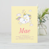 BIRTHDAY-INVITATIE VAN MAGISCHE UNICORN KIDS KAART (Staand voorkant)