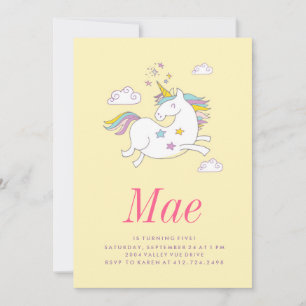 BIRTHDAY-INVITATIE VAN MAGISCHE UNICORN KIDS KAART