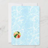 Birthday Invitatio Cool Tropical Summer Pool Kaart (Achterkant)