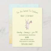 Birthday Invitation (10,8 x 14,2 cm) - Rabbit Briefkaart (Voorkant / Achterkant)