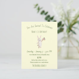 Birthday Invitation (10,8 x 14,2 cm) - Rabbit Briefkaart