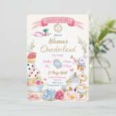 Birthday Invitation Alice in Wonderland Kaart (Staand voorkant)