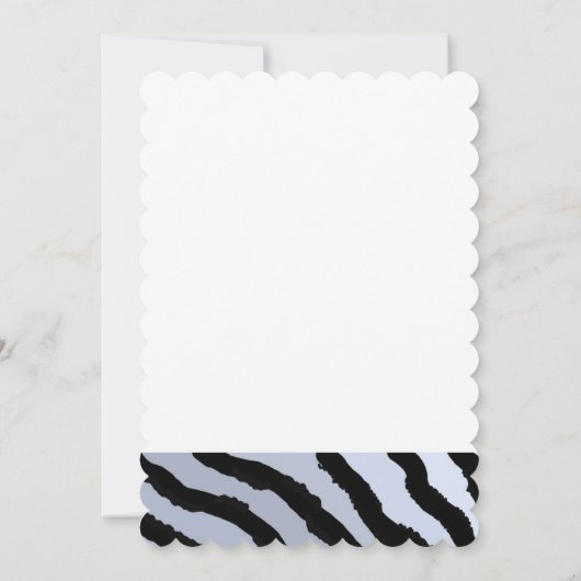Birthday Invitation Black and Blue Zebra Pattern Kaart (Achterkant)