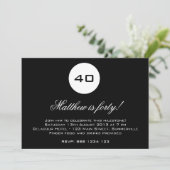 Birthday Invitation Black and White Age Badge Kaart (Staand voorkant)