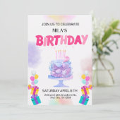 Birthday Invitation Card Kaart (Staand voorkant)