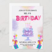 Birthday Invitation Card Kaart (Voorkant / Achterkant)