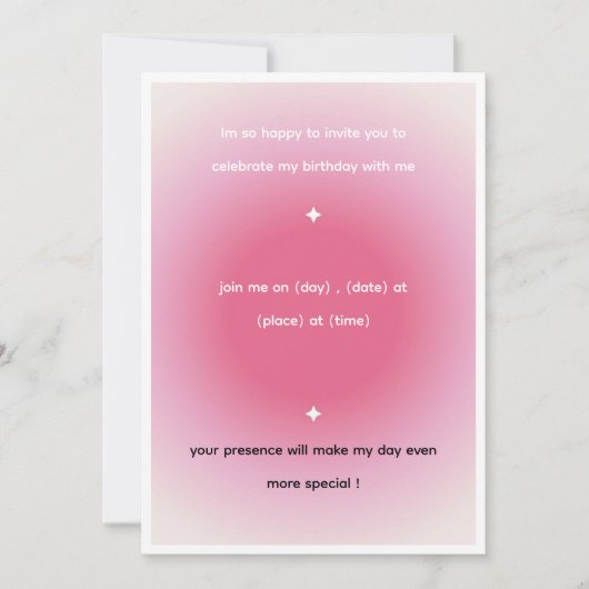 birthday invitation Card Kaart (Voorkant)