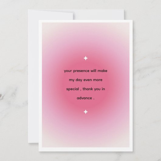 birthday invitation Card Kaart (Achterkant)